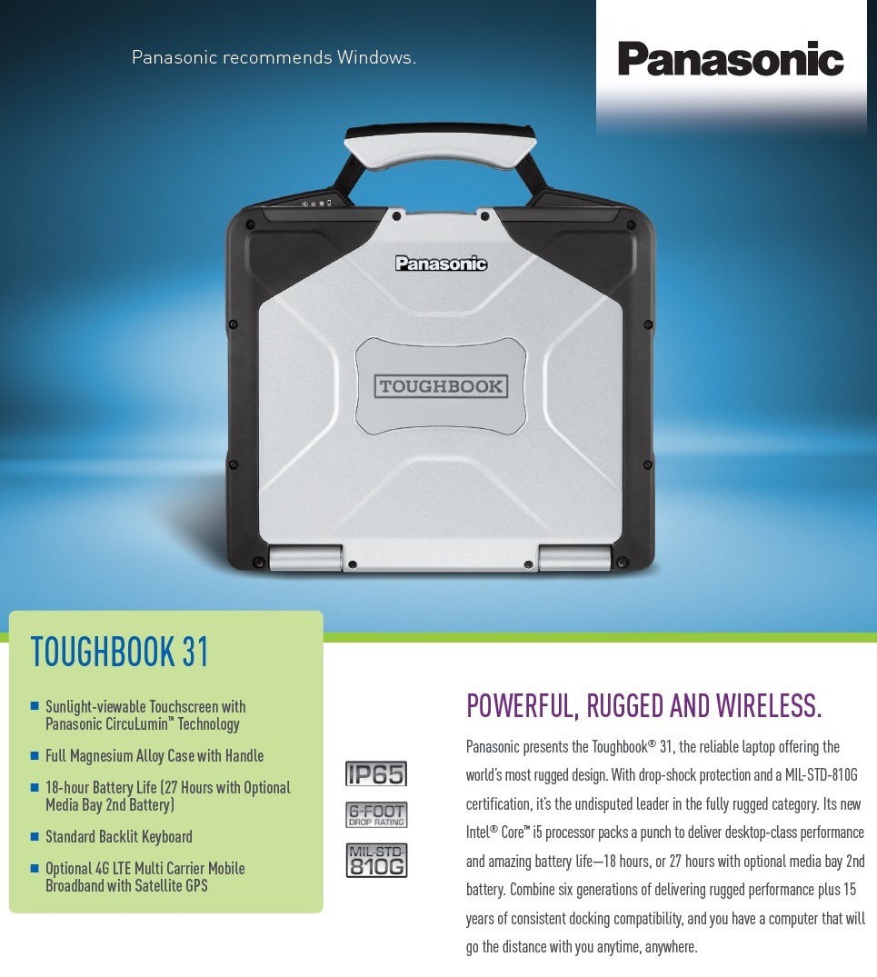 Configure, Price and Buy the Panasonic Toughbook CF31 MK5